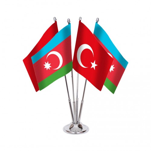 Dörtlü Azerbaycan Masa Bayrağı Takımı