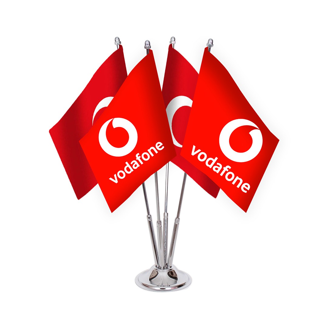 Dörtlü Vodafone Masa Bayrağı Takımı