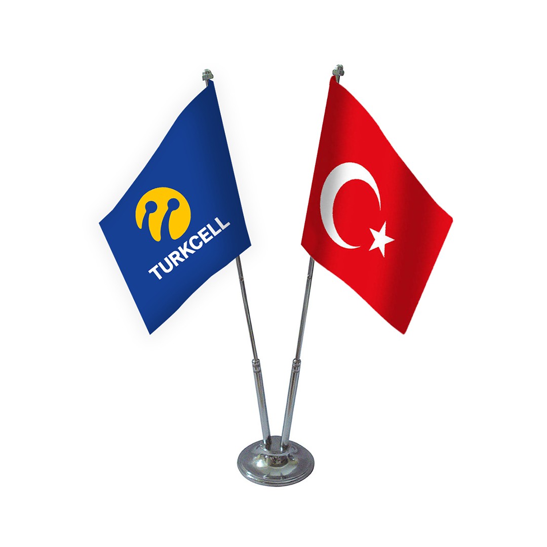 İkili Turkcell Masa Bayrağı Takımı