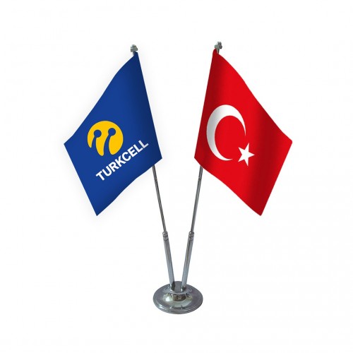 İkili Turkcell Masa Bayrağı Takımı