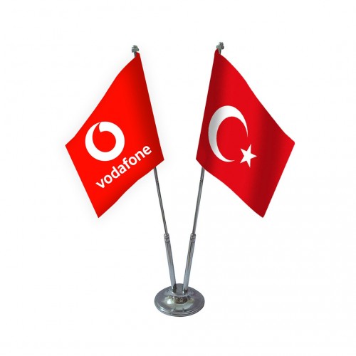 İkili Vodafone Masa Bayrağı Takımı
