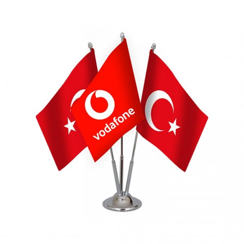 Üçlü Vodafone Masa Bayrağı Takımı