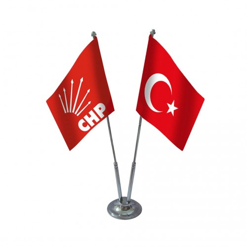 İkili Chp Masa Bayrağı Takımı