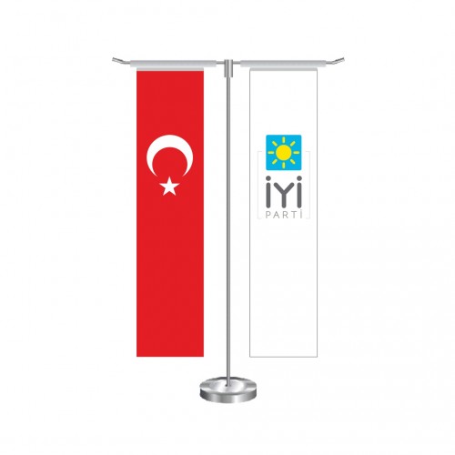 T Dikdörtgen İyiparti Bayrağı ve Türk Masa Bayrağı Takımı