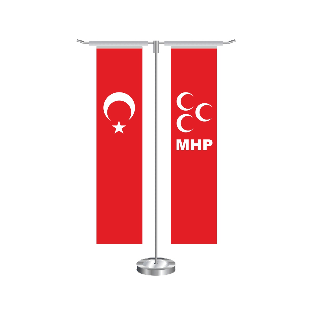 T Dikdörtgen Mhp Bayrağı ve Türk Masa Bayrağı Takımı