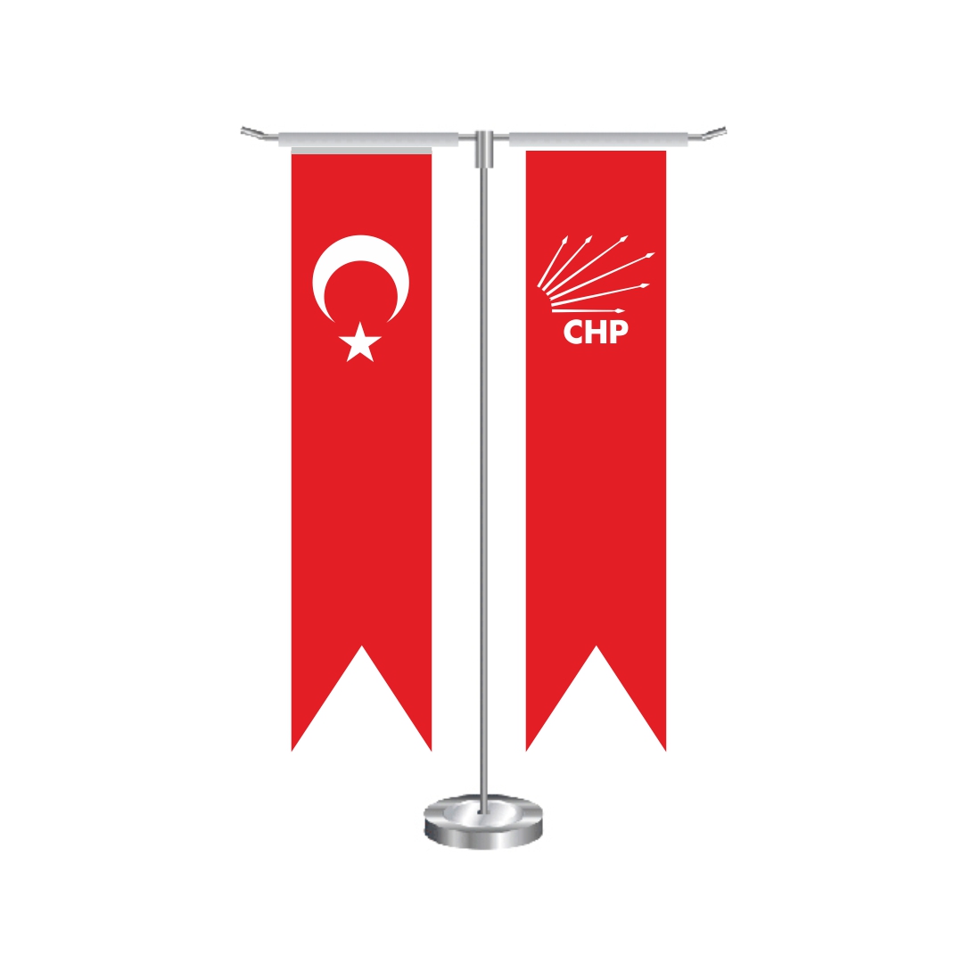 T Kırlangıç Chp Bayrağı ve Türk Masa Bayrağı Takımı