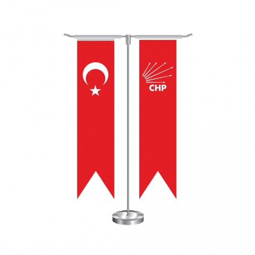 T Kırlangıç Chp Bayrağı ve Türk Masa Bayrağı Takımı