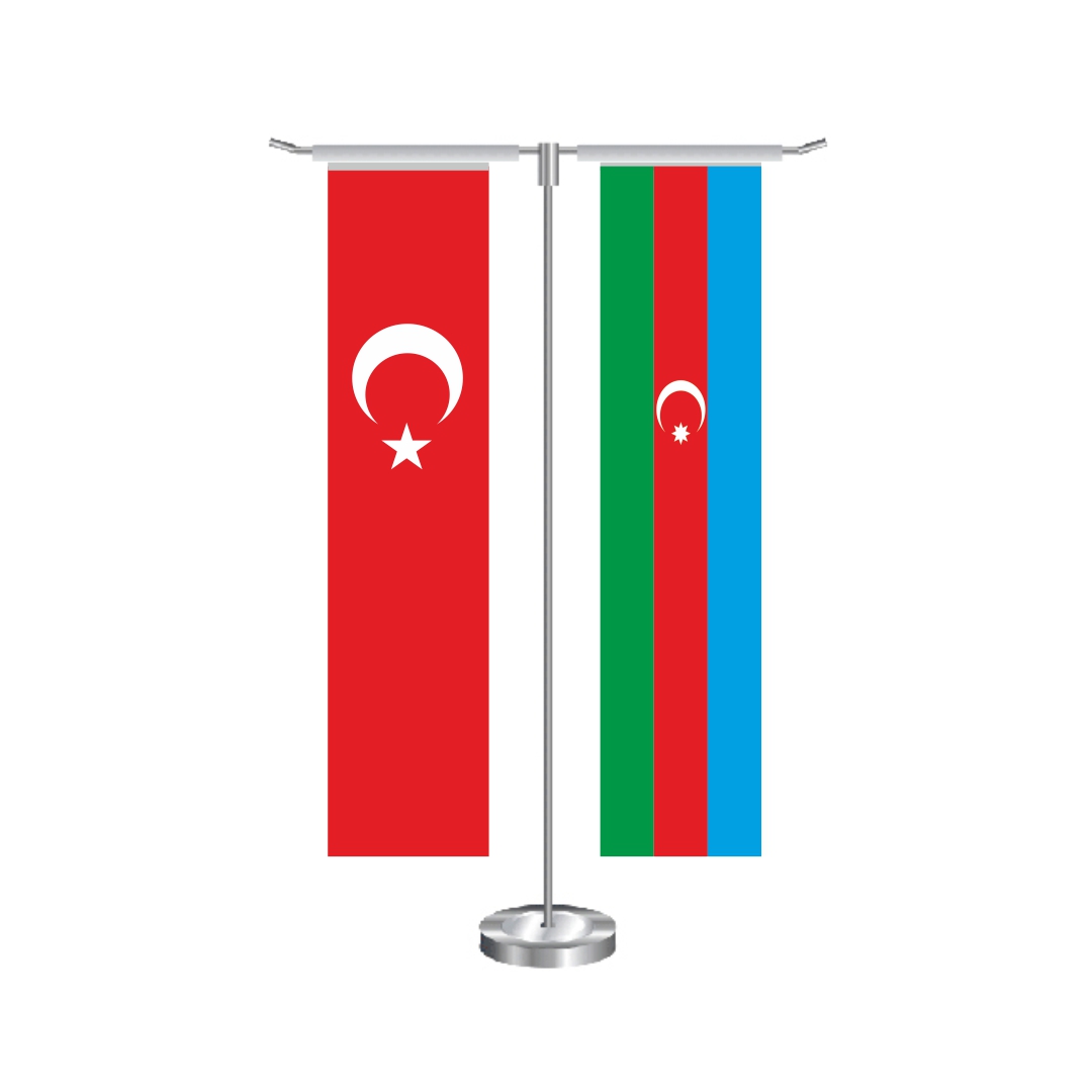 T Dikdörtgen Azerbaycan Masa Bayrağı Takımı