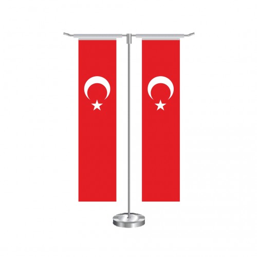 T Dikdörtgen Türk Masa Bayrağı Takımı
