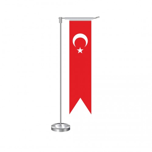 L Kırlangıç Türk Masa Bayrağı Direkli Takım